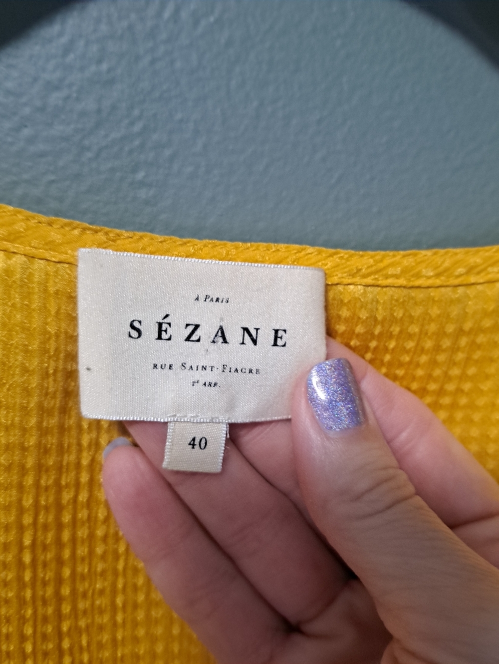 Sezane 100% Silk Priscille Blouse Yellow 40 NWOT - Picture 6 of 8